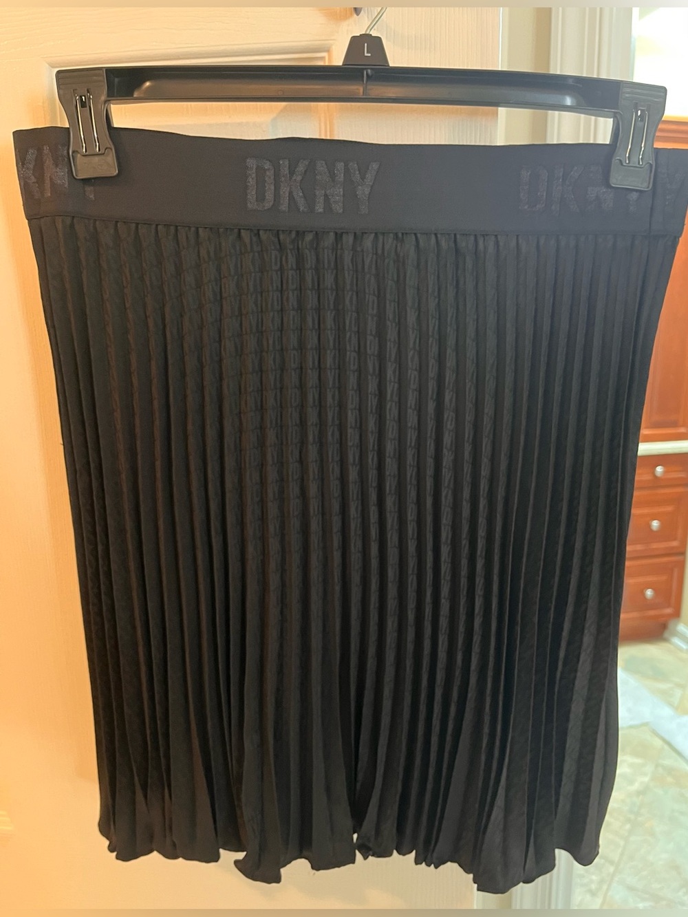 DKNY Black Pleated Mini Skirt